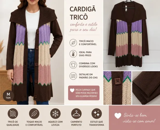Cardigã de tricô