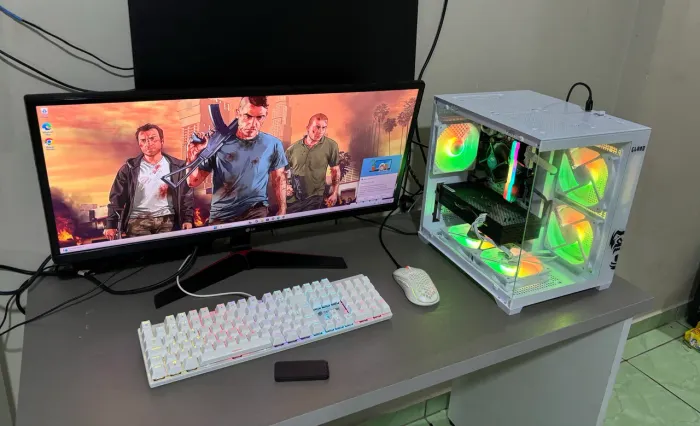 PC Gamer i5 10400F + RX 580 8GB + MONITOR GRANDE com áudio