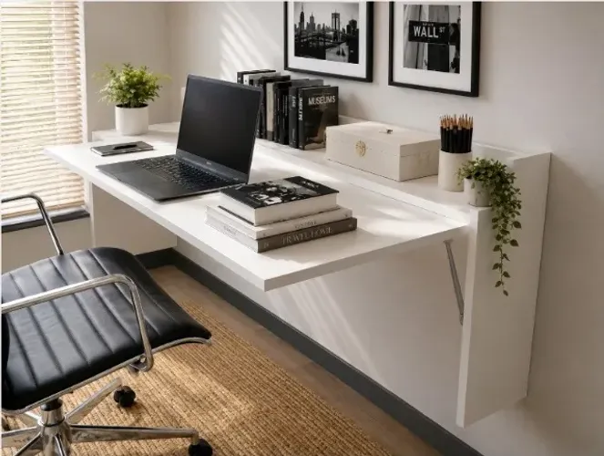 Mesa De Escritório Dobrável. Espaçosa. Em MDF Multifuncional