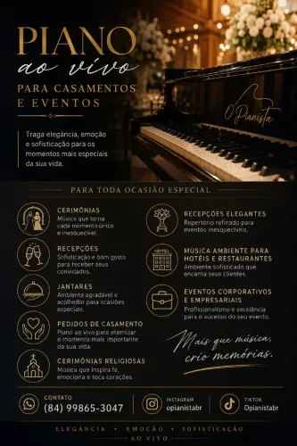 Piano ao Vivo para Momentos Inesquecíveis