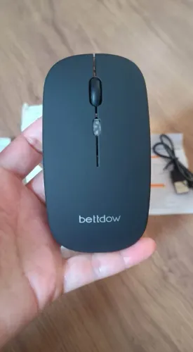 Mouse Sem Fio Recarregável Bluetooth 5.0 + 2.4g De Modo Duplo Cor Preto