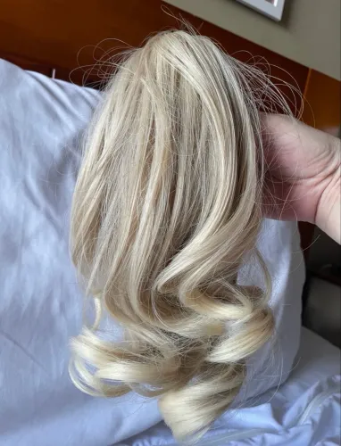 Peruca nova loira rabo de cavalo com presilha