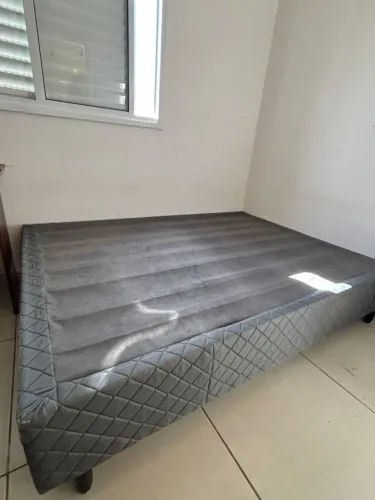Cama Box Casal Cinza 138x184 cm