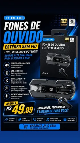 Fone de ouvido IT BLUE