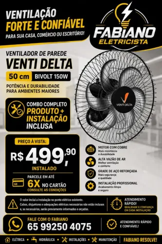 Ventilador de parede + Instalação