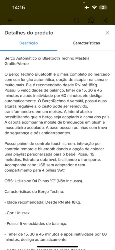 Berço Mastela Deluxe 4 em 1