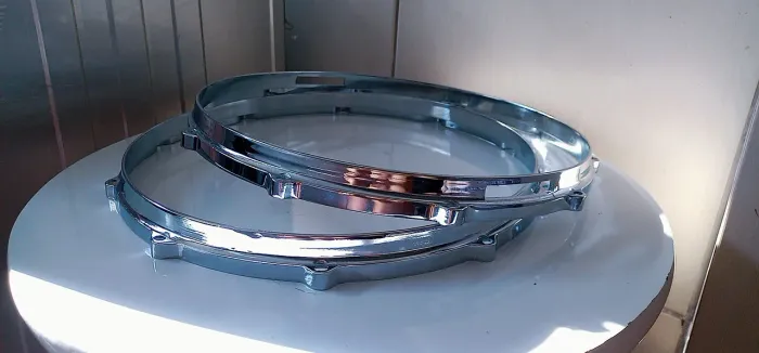 Par de aros diecast 14 com 10 furos em alumínio para pele batedeira e pele de resposta