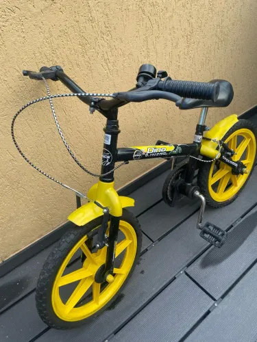 Bicicleta Infantil Aro 16 Dino Rodinha Tk3 Preto Amarelo
