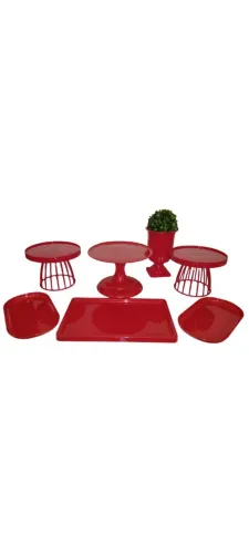 Kit boleira 7 peças vermelho