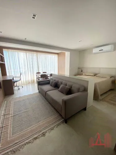 Studio MOBILIADO para Locação com 1 dormitório com closet, 1 vaga de garagem, com 60 m² - 