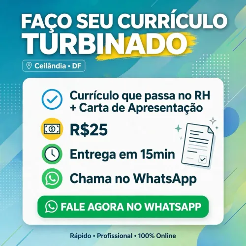 Faço Seu Currículo Profissional + Carta de Apresentação - Entrega em 15min
