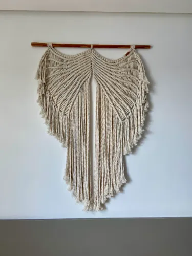 Painel Macramê Asas de Anjo | cor: natural | Decoração Boho Exclusiva e Artesanal