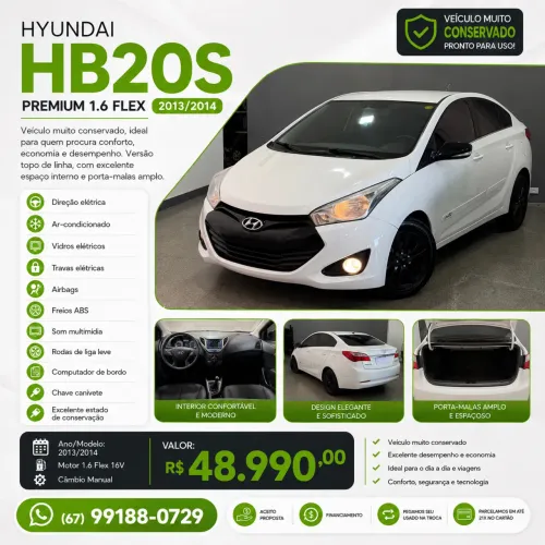 Hyundai HB20S Premium 1.6 Flex 16V Mec. 4P 2014