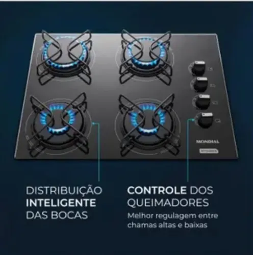 COOKTOP A GÁS 4 BOCAS