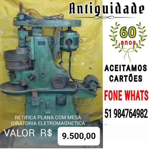 RETIFICA ELETROMAGNÉTICA COM MESA GIRATÓRIA ANTIGA ( NESCESSITA REPARAÇÃO ) RARIDADE