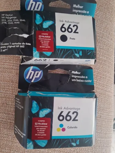 Cartuchos HP n? 662, preto e branco e colorida