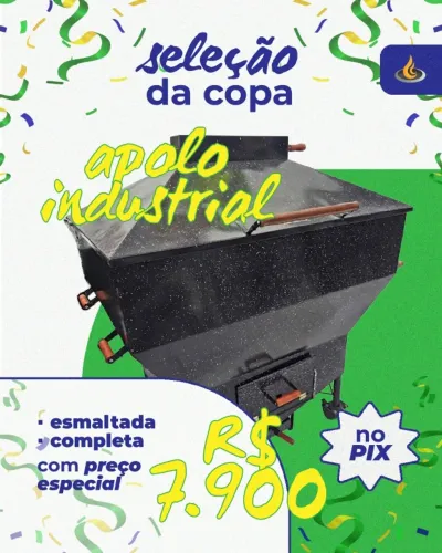 Churrasqueira a Bafo - Apolo Industrial Esmaltada - 75 quilos