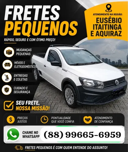 Fretes pequenos em Eusébio, Aquiraz, Itaitinga e região 