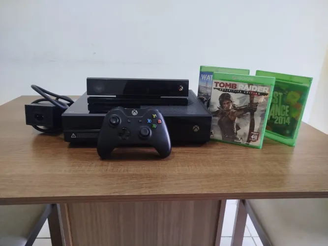 XBOX ONE FAT 500GB + KINECT + 1 CONTROLE + 3 JOGOS