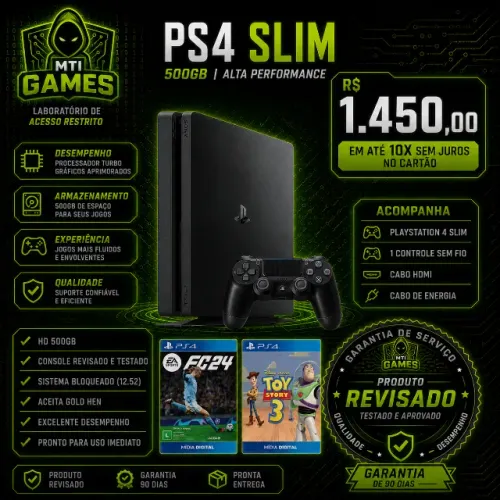 PS4 SLIM HD 500GB 10x sem juros 