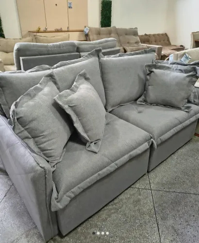 Sofá Retrátil Cama Lima 200CM em Linho Reclinável