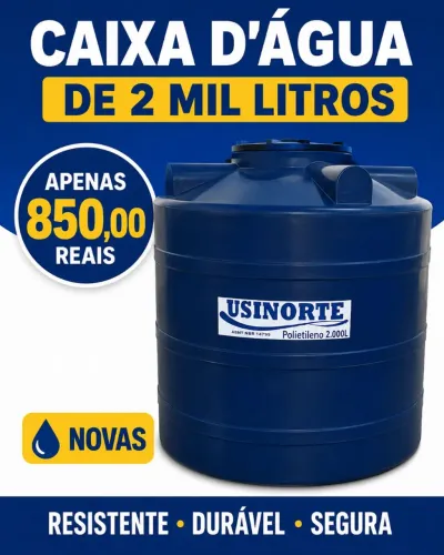 CAIXA D'ÁGUA DE 2 MIL LITROS NOVAS