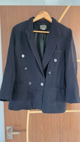 Blazer tecido azul marinho - Tam 40