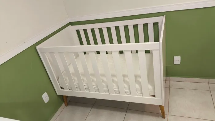 Berço/Caminha RELLER com colchão orthoflex e capa impermeável 