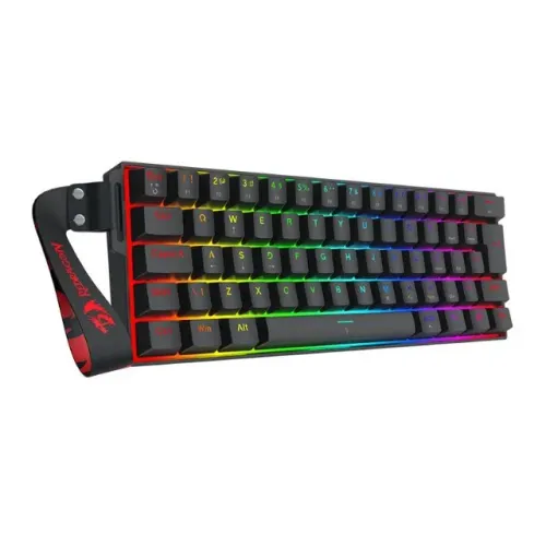 Teclado Magnético 60% Redragon Fizz, Black, RGB, Switch AmberMag Linear - WZetta