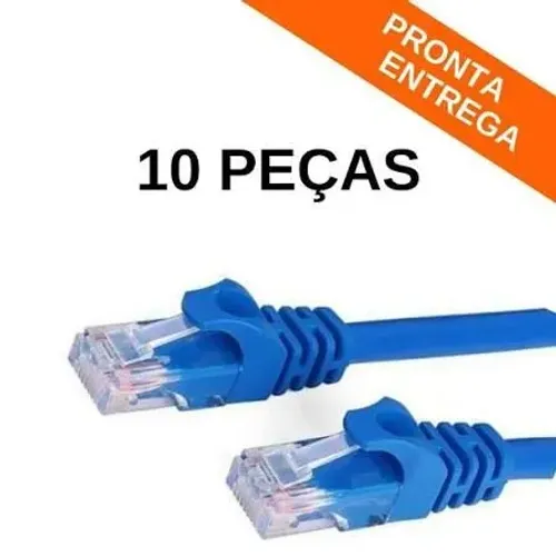 Cabo de rede montado 1.5m Kit 10 peças