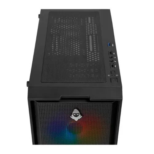 Gabinete Gamer Mancer Narok V2 Preto c/ 3 Fans - Novo