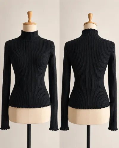 Blusa de manga comprida gola alta TAM ÚNICO