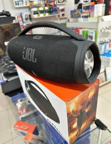 Caixa JBL Boombox 3 PRETA Potente Bluetooth Grave Intenso Bateria 24h À Prova D'água