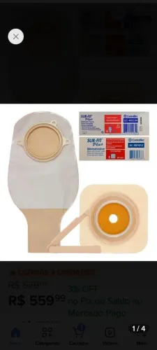 Kit Placas e Bolsas colostomia<br>+ 10 bolsas de colostomia Convatec 57 mm.<br><br>com Micropore<br><br>