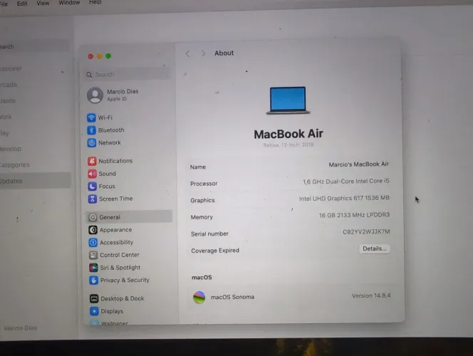 MacBook air 2018 16gb 256gb