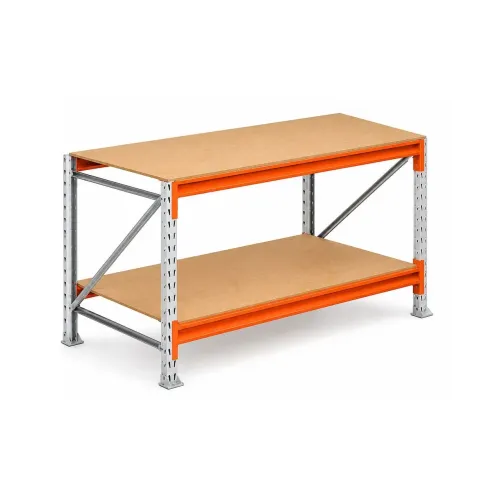 Bancada Mini Porta Pallet 250Kg Inicial 1,00m x 1,80m x 60cm Com Bandejas MDP CRUA