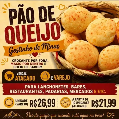Pão de queijo gostosinho de minas
