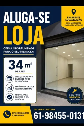 Loja pra locacao Ed Bahamas center em águas claras 37 metros