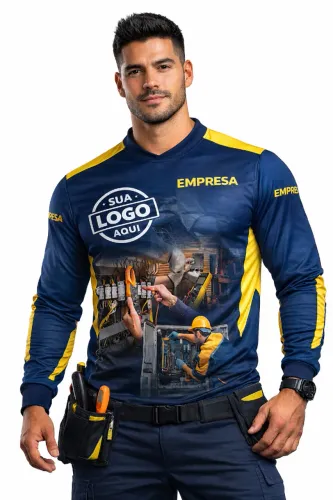 Camisa Dry Fit Manga Longa Profissões (Eletricista)