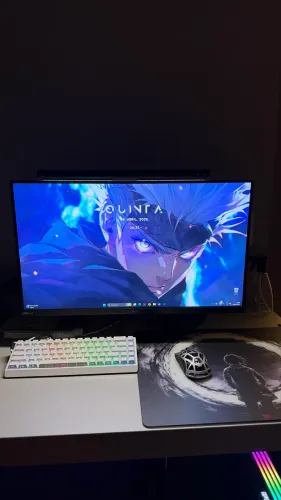 Monitor 240hz LG 27 polegadas + luminária de mesa + suporte articulado ELG