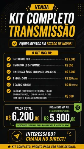 Kit live/transmissão