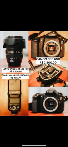 VENDO CÂMERA CÂNON EOS 60D com lente 24-105 f4 em perfeito estado!! 