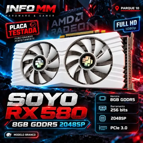 Placa de Vídeo SOYO Radeon RX 580 8GB GDDR5 2048SP