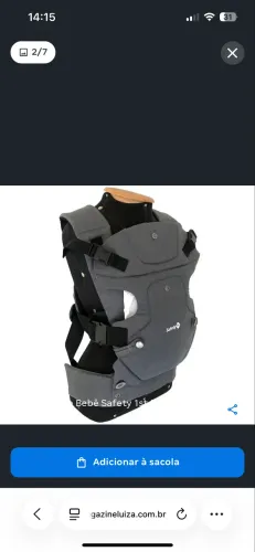 Canguru babê Safety 18kg 4 posições 