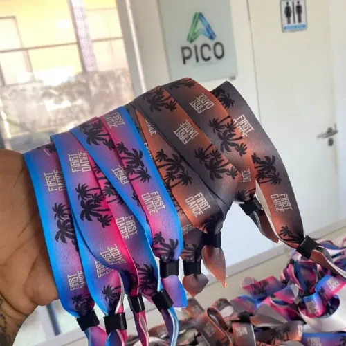 Pulseira de Tecido Personalizada para Eventos - 50 unidades