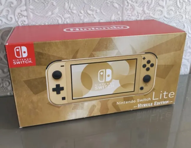 Novo Nintendo Switch Lite Legend of Zelda Hyrule Edição Limitada Dourado