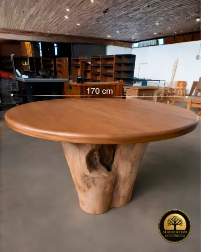 MESA DE JANTAR RÚSTICA - SUCUPIRA AMARELA (FAVEIRO) 1,70M - Fabricamos sob encomenda