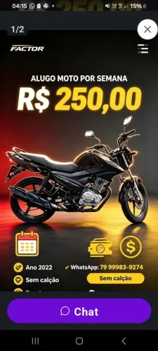Alugo moto por semana 250,00