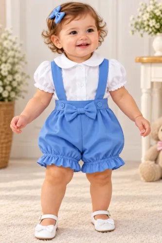Conjunto Menina 2 peças Bebe jardineira casual