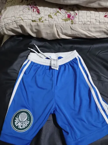 Kit 2 Shorts Palmeiras Retrô Adidas Infantil (Tamanho 8) - Azul + Verde Oficial tam 8 